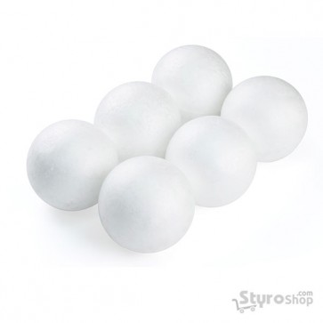 Pack of 6 - Styro 10cm Balls Red & White